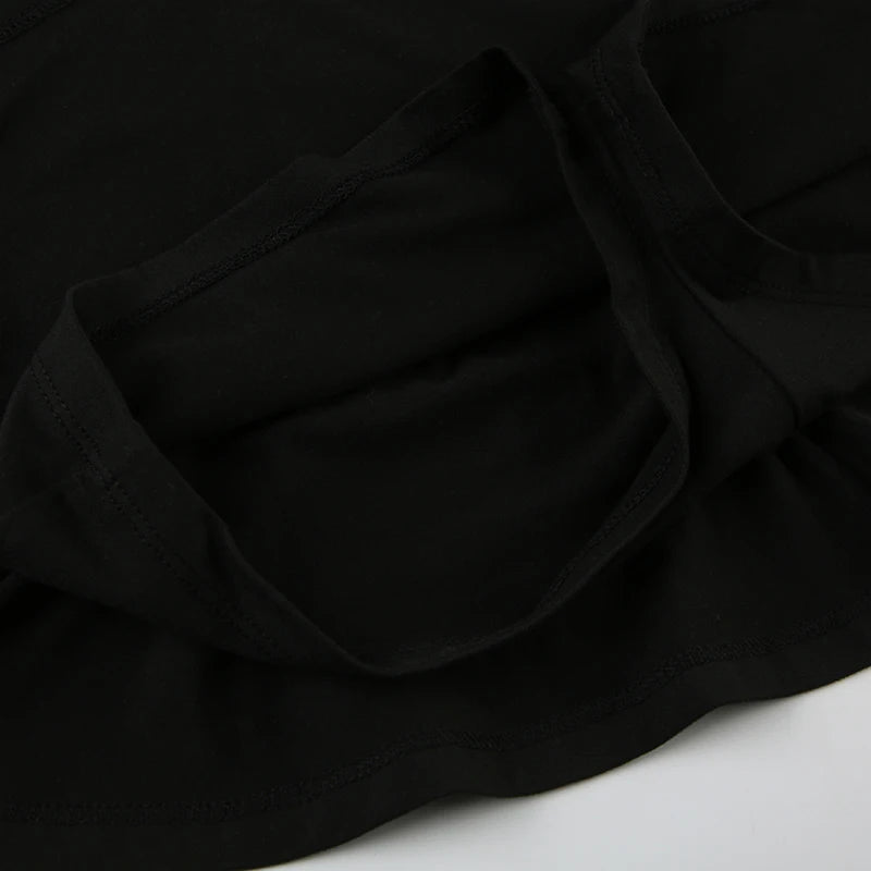 HEYounGIRL Tennis Style Spaghetti Strap Mini Dress Letter Print Contrast Color Sleeveless Women Short Dresses Summer Casual - AMULET RING STORE