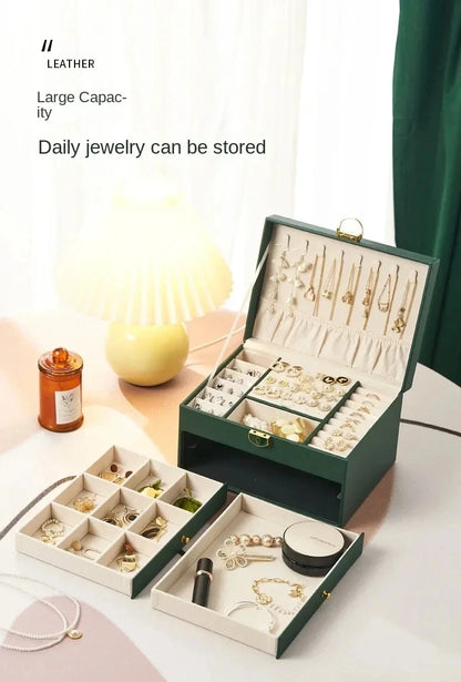Three-layer Jewelry Storage Box for High-end Exquisite Necklaces, Earrings,Gold Jewelry and Hand Accessories with Large Capacity - AMULET RING STORE