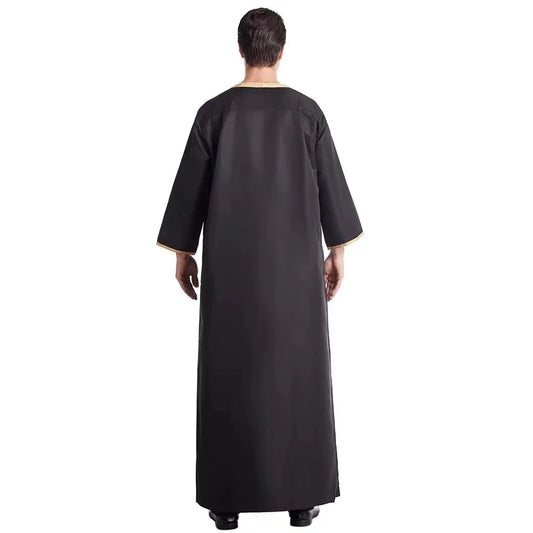 Jubba Thobe For Man Islamic Muslim Clothing Fashion Moroccan Saudi Arabic Dubai Oman Adult Long Sleeve Plus Size Casual Kaftan
