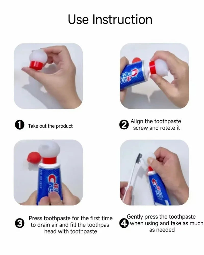 Vacuum Toothpaste Tube Squeezer Efficient and Hassle-Free Silicone Toothpaste Pump Dispenser Toothpaste Cap Bathroom Supplies - AMULET RING STORE