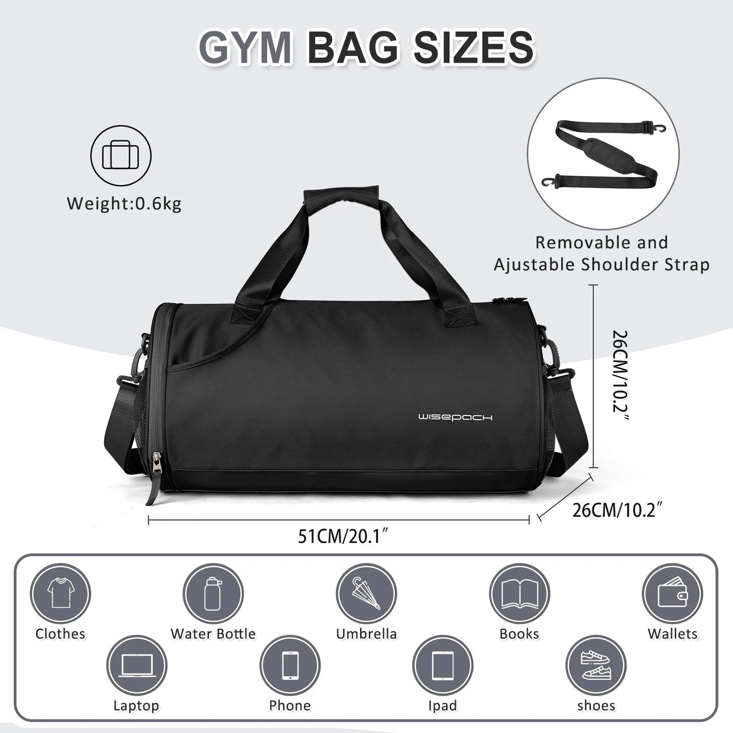 Sports Fitness Bag Women Travel Bag Multi-functional Handbag Yoga Bag Short-Distance Weekender Travel Package Swimming Gym Bags