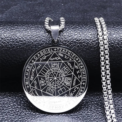 Seven Archangels Amulet Stainless Steel Necklaces Men AMULET RING STORE