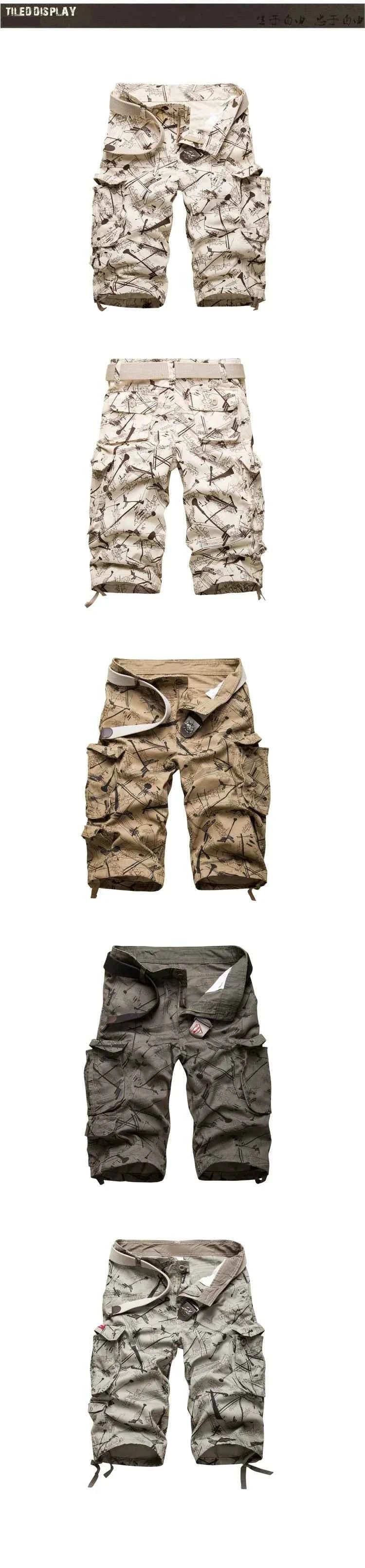 2025 Summner Fashion Cotton Mens Cargo Shorts Camouflage Male Shorts Multi-Pocket Casual Camo Outdoors Tolling Homme Short Pants