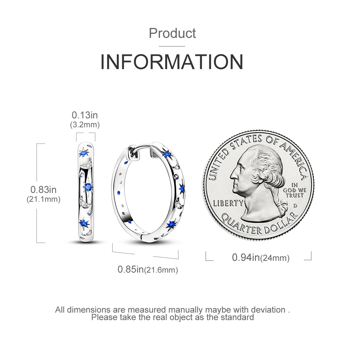 925 Sterling Silver Exquisite Blue star Earrings Jewelry Versatile Hoop Earrings For Women Jewelry Birthday Party Gifts - AMULET RING STORE