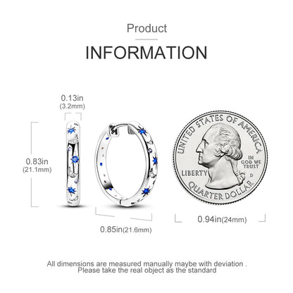 925 Sterling Silver Exquisite Blue star Earrings Jewelry Versatile Hoop Earrings For Women Jewelry Birthday Party Gifts - AMULET RING STORE