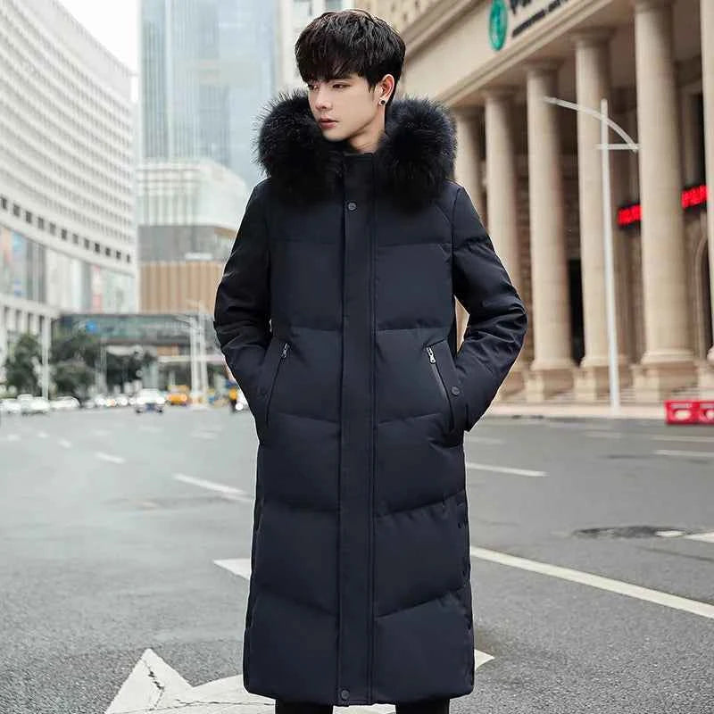 Fashion Winter Jacket for Man Down Coat jacket Parka Men's winter padded jackets Fur Collar Hooded Warm Long Padding HXY291