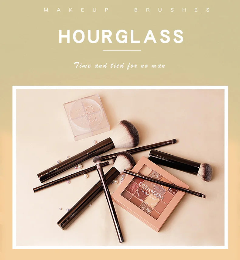 Hourglass Makeup Brushes Powder Foundation Concealer Blusher Bronzer Eye Shadow Eyebrow Eyeliner Sculpting Brush - AMULET RING STORE