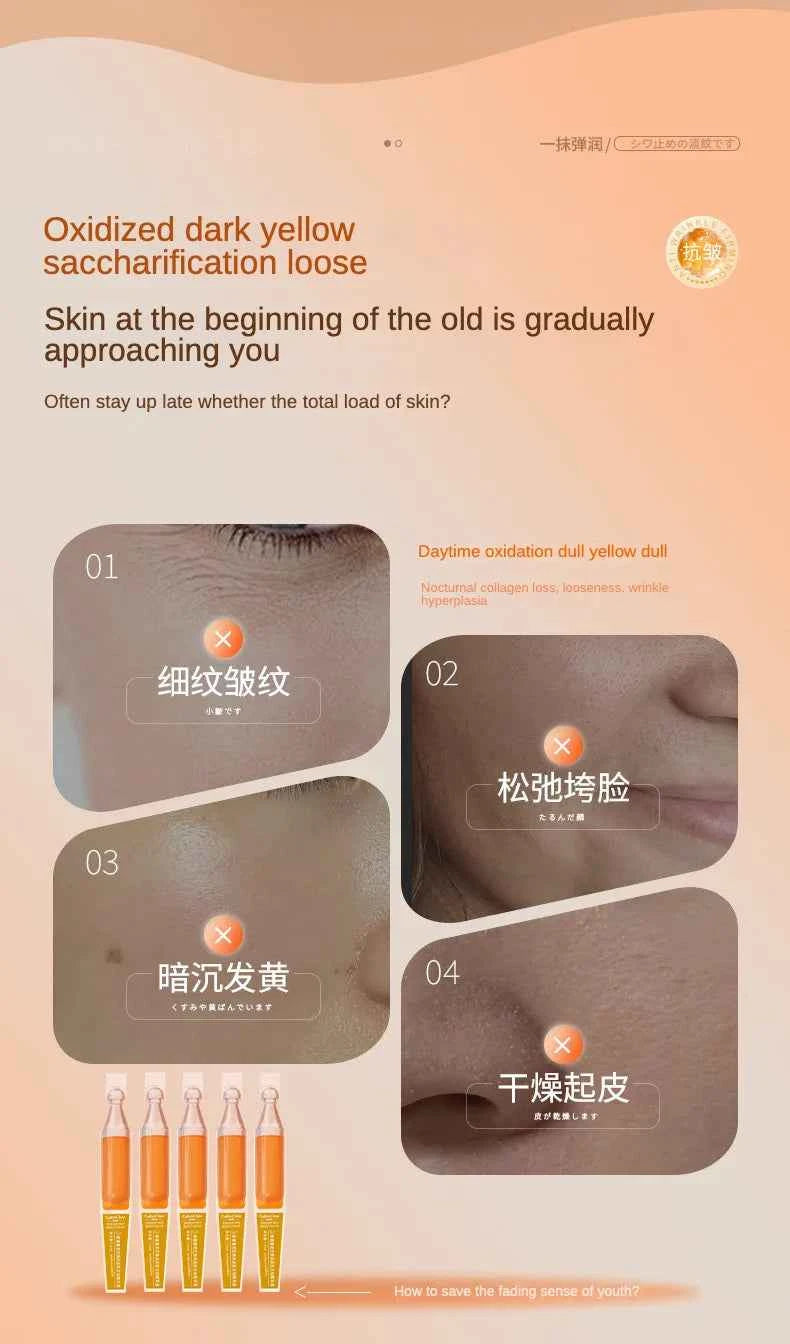 Astaxanthin Ampoule Anti Aging Face Serum Anti-aging Wrinkles Skin Brighten Whitening Hydrating Face Care Essence 30pcs/set