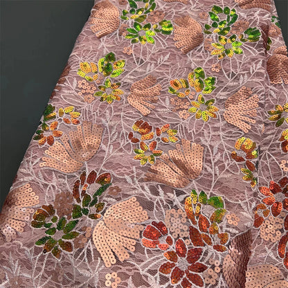 2025African Nigerian French Guipure Tulle Lace Fabric 3DSequins Beaded Embroidery for Luxury Wedding Party Evening Dresses 5Yard