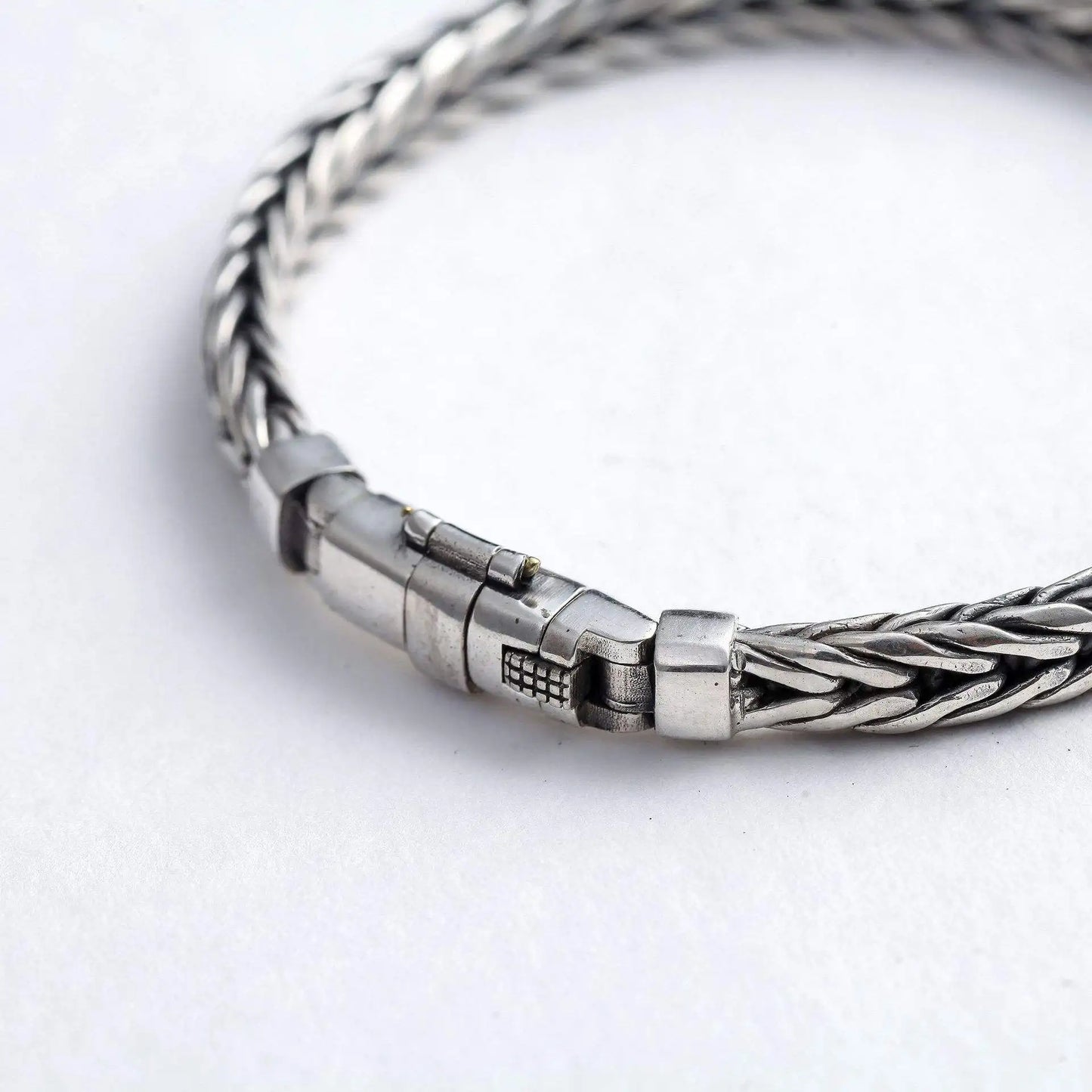 100% S925 Sterling Silver Handmade Woven Retro Domineering Style Personality Keel Man Woman Pure S925 Silver Bracelet Jewelry - AMULET RING STORE