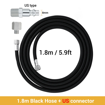 Professional Nylon Braided Airbrush Hose 1/8"*1.8m(5.9ft) Fitting 1/8in EU US Adapter for Air Pump Compresso Accessories - AMULET RING STORE