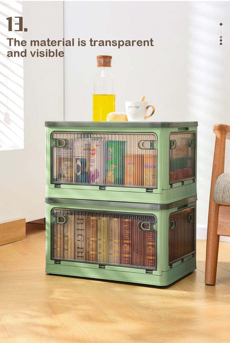 Foldable Storage Box Closet Organizer with Wheels Outdoor Stackable Sundries Organizer Clothes Quilts Toys Books Storage Box - AMULET RING STORE
