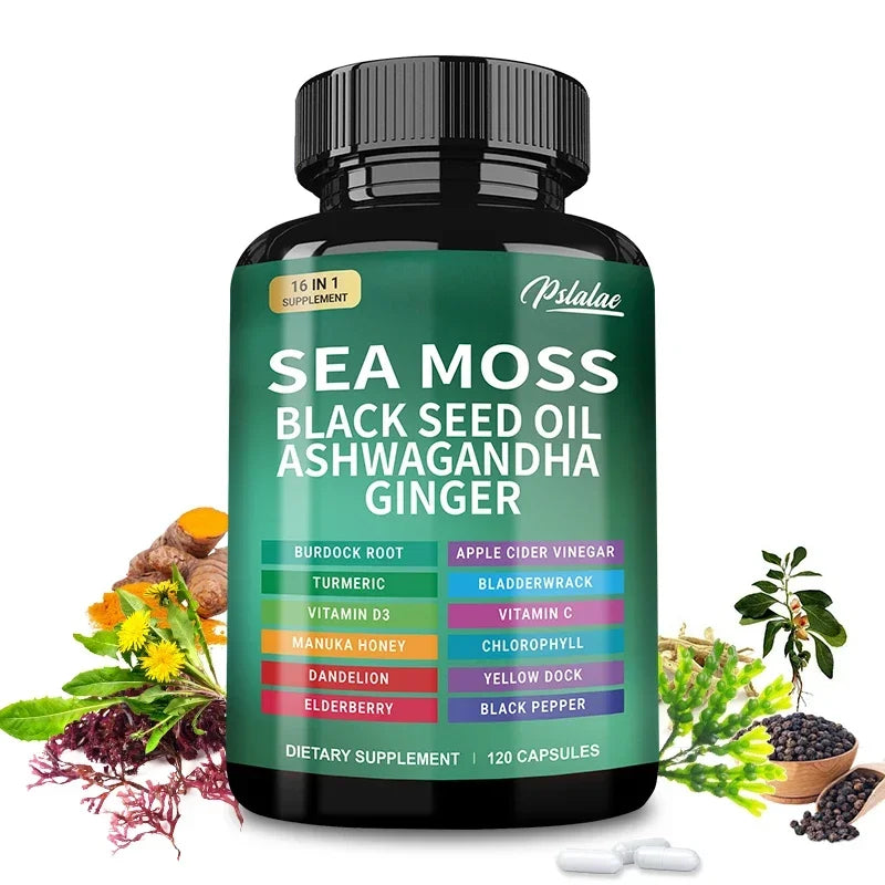 Sea Moss Supplement - Supports Thyroid Health, Anti-aging, Antioxidant, Improve Immunity, Detox, Beauty Health - AMULET RING STORE