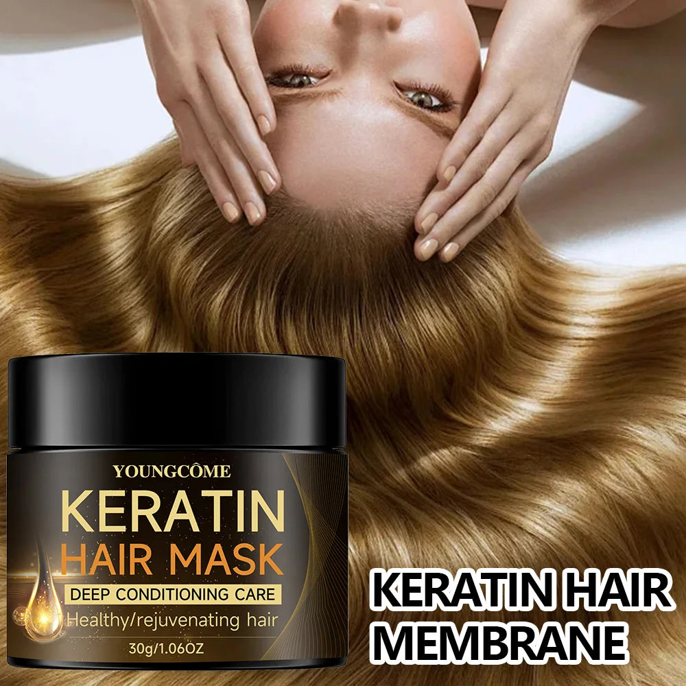 Keratin Hair Mask Moisturizer Conditioner Soft Smooth Frizz Damaged Hair Care Repair Damaged Hair Restore Shine Hair Mask - AMULET RING STORE
