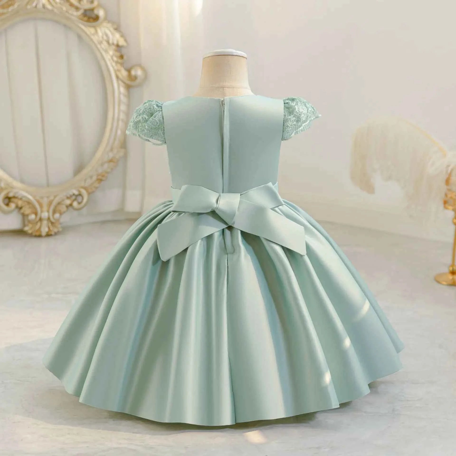 0-4Thildren's wear baby's first birthday party dress color matching gradient Lace Princess Baby Girl Christmas Party Prom Dress