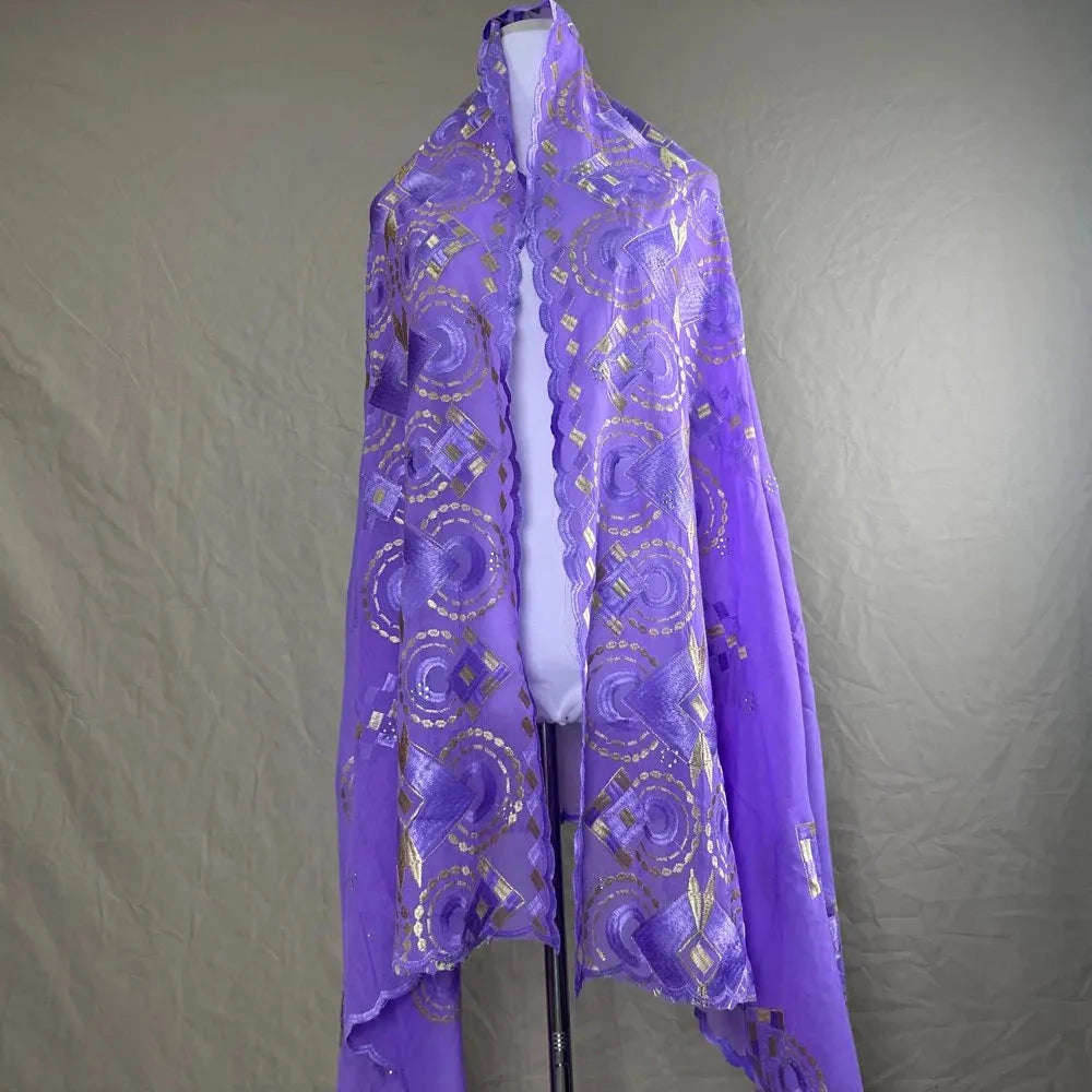 Sale 2025 New Dubai Islam Embroidered Shawl Soft Wool Jersey Hijab for Muslim Women Long Style New African Net for Spring Summer - AMULET RING STORE