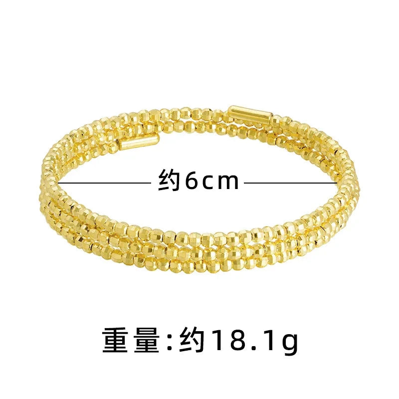 Luxury 24K 9999 Pure Gold real gold Women's Multi-Layer Bracelet Gipsophila Beaded Bracelet - AMULET RING STORE