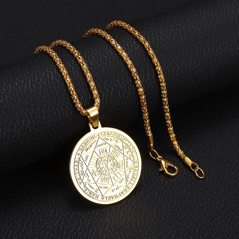 Exquisite Stainless Steel 7 Archangel Seal Necklace