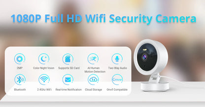 1080P WiFi Camera IP Surveillance Camera Security Baby Monitor 2MP CCTV Audio Video Color Night Vision AI Detect iCSee Mini Cam - AMULET RING STORE