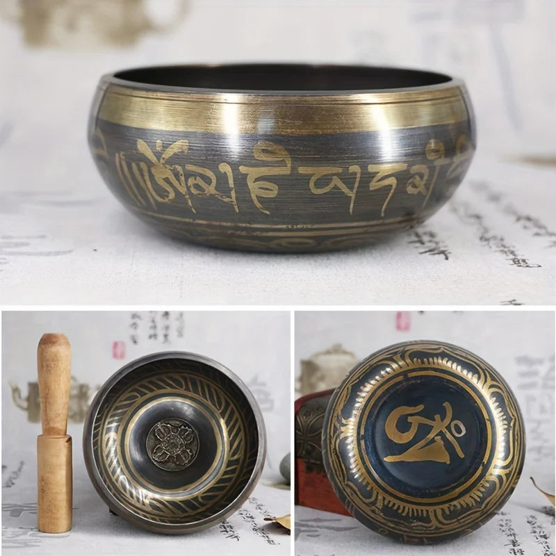 Handmade Singing Bowl Handmade Tibetan Singing Bowl Collection - Genuine Meditation Sound Bowl for Yoga, Mindfulness Practices - AMULET RING STORE