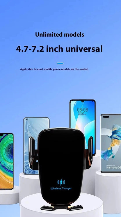 UYUXIO Manual Clamp Wireless Car Charger 15 Fast Charging Air Vent Car Mount Phone Holder for iPhone Samsung Android Phone