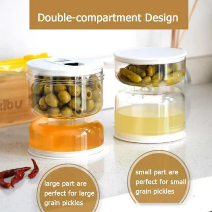Home Storage Sealed Jar for Pickle Kitchen Wet and Dry Separation Pickle Box Strainer Container Multifu Storages Food Containers - AMULET RING STORE