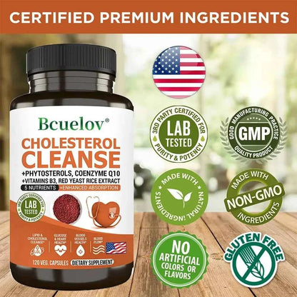 Niacinamide, Red Yeast Rice, Black Pepper Extract, Cholesterol Cleanser - Helps Lower Cholesterol Levels, 120 Capsules
