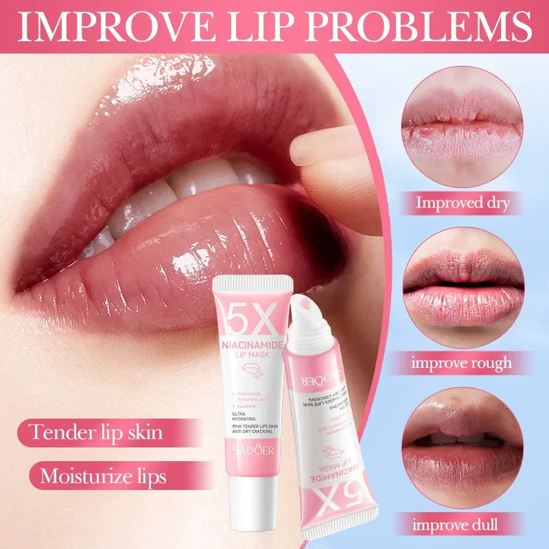 Exfoliating Lip Treatment Mask Gloss - Lightening Melanin Dark Lip Balm Remove Pink Moisturizing Reduce Lip Lines Improve Drynes - AMULET RING STORE