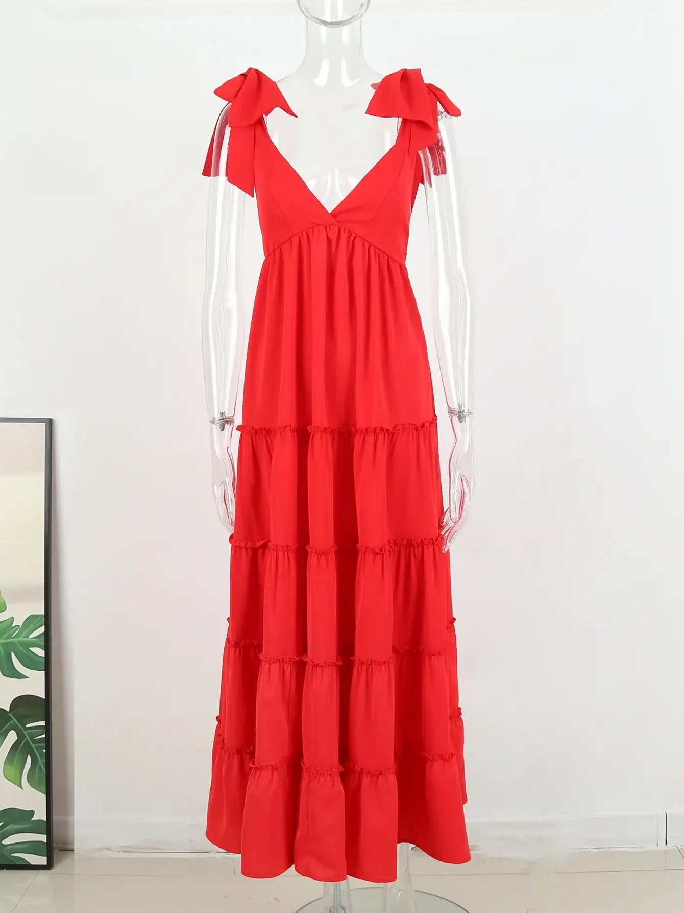 V-Neck Backless Beach Dress - Summer Beachwear - AMULET RING STORE