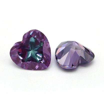 Lab Grown Alexandrite synthetic Stone Heart Cut change from Green to Purple High quality for Jewelry Making  AGL Certificate