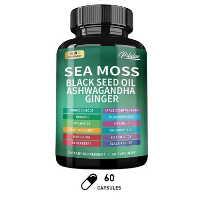 Sea Moss Supplement - Supports Thyroid Health, Anti-aging, Antioxidant, Improve Immunity, Detox, Beauty Health - AMULET RING STORE