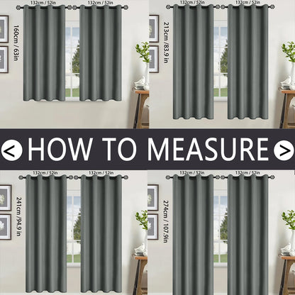 2pcs Modern 100% Blackout Curtain with Coated Lining, Curains for Bedroom, Living Room, Dining Room, Bathroom, Home Decor - AMULET RING STORE