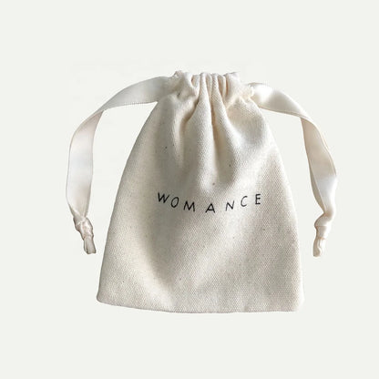 Custom Logo Printed Drawstring Canvas Bag Gift Jewelry Packaging Organic Cotton Canvas Pouch - AMULET RING STORE