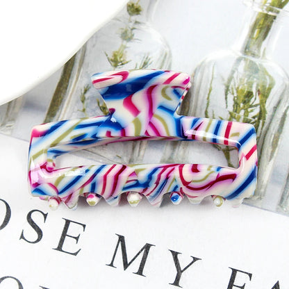Mini Women's Hair Clips Colorful Geometric Hollow Crab Claw Clip Acetate Leopard Print Fashion Girls Hairpin Hair Accessories - AMULET RING STORE