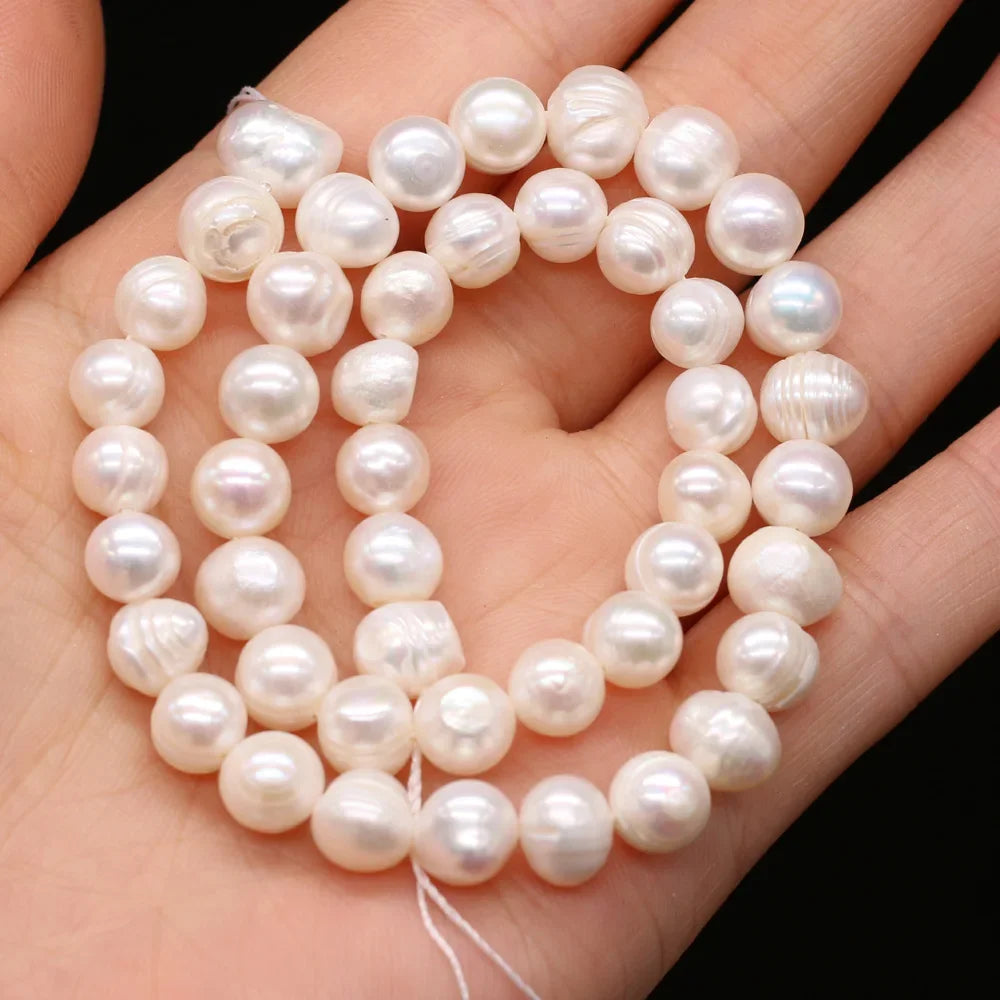 100% Natural Freshwater Pearl Beads Fine pearls Punch Loose Beads For DIY Women Elegant Bracelet Necklace Earring Jewelry Making - AMULET RING STORE