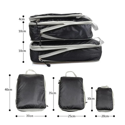Travel Compression Packing Cubes Suitcase Luggage Organizer Set Zipper Foldable Storage Bag for Clothes Shoes Travel Accessories - AMULET RING STORE