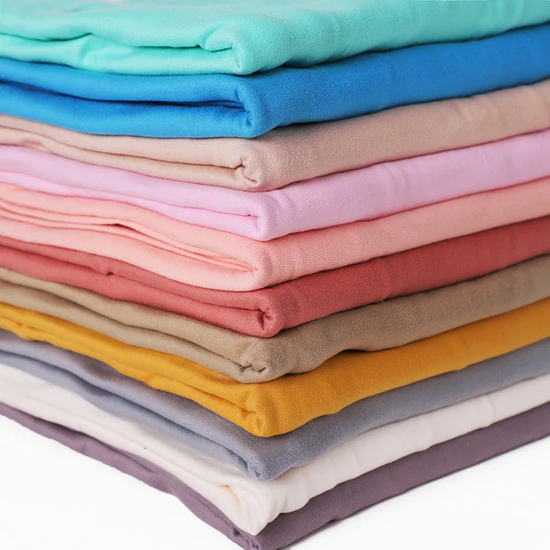 Newest Milk Silk Jersey Hijabs for Women Soft Warm Muslim Woman Turban Hoofddoek Headscarf Good Stitch Stretch Jesey HIjab Scarf - AMULET RING STORE