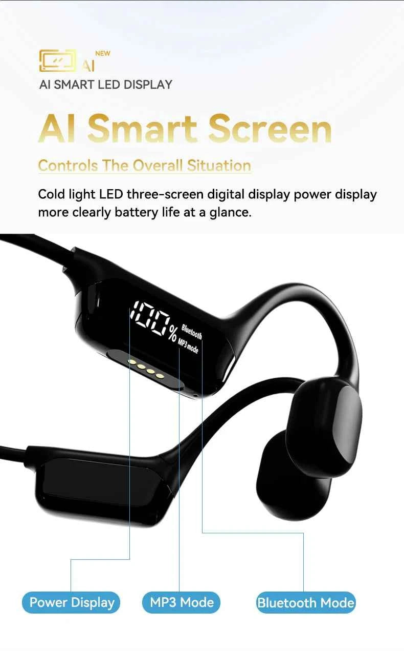 Upgrades Bluetooth 5.4 Bone Conduction Wireless Headphones 30 Meters Depth IPX8 Waterproof Swimming Headsets 32GB RAM MP3 Player