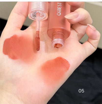 Qibest 6 Colors Velvet Matte Liquid Lipstick Long-Lasting Waterproof Lip Mud Sexy Red Lipgloss Beauty Women Cosmetics Lip Tint - AMULET RING STORE