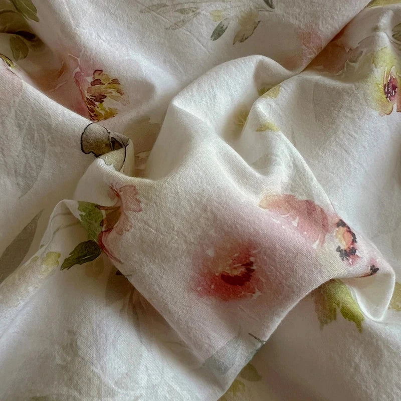 Washed Cotton Duvet Cover Sets Single/Queen/king Flower Printed Bedding Set Princess Style e housse de couette 220x240 with Lace - AMULET RING STORE