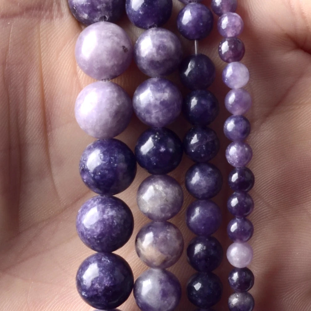 45 Styles Natural Stone Beads Amethyst Purple Jades Agate Crystal Glass Beads Jewelry Making Findings DIY Bracelet Accessories - AMULET RING STORE