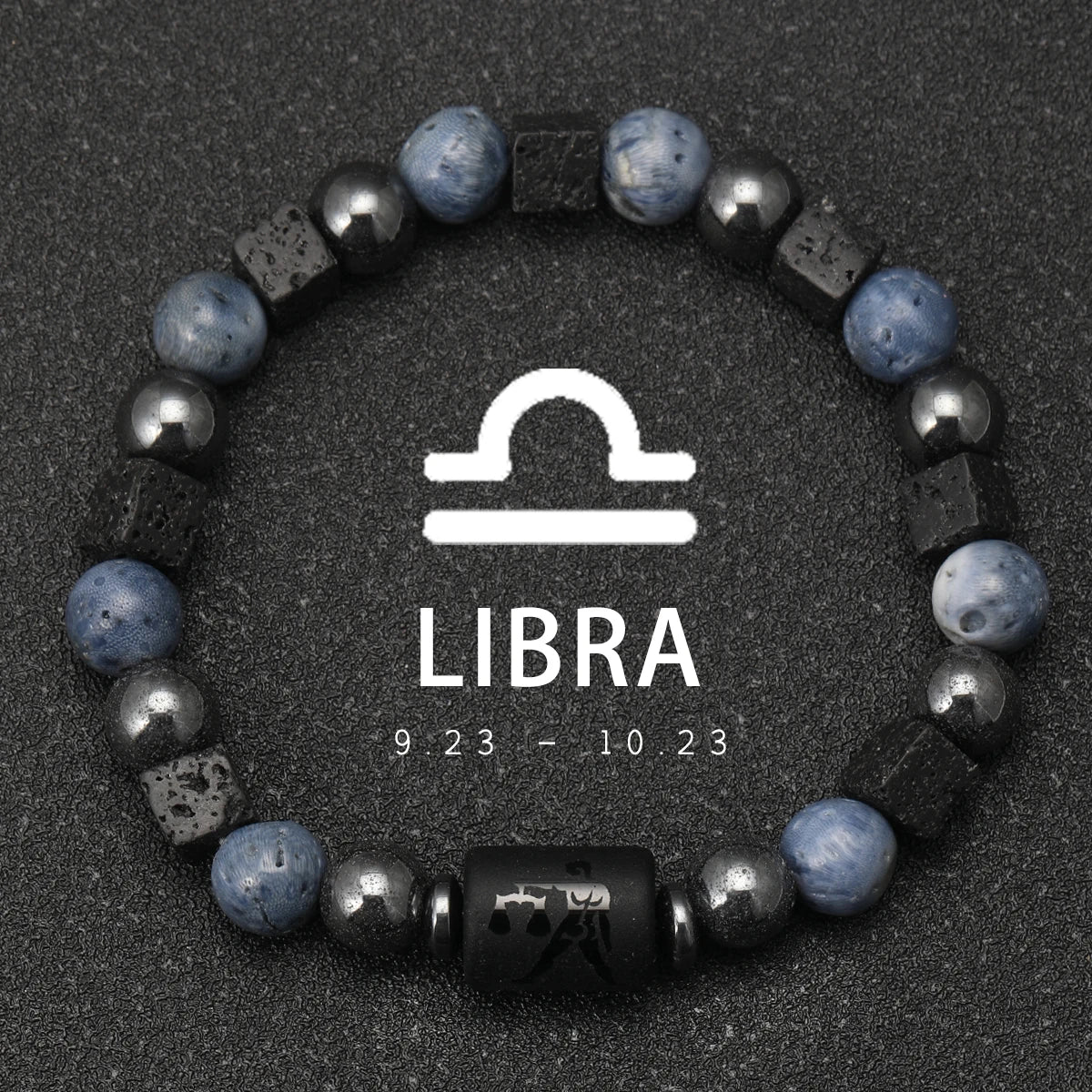12 Constellation Natural Blue Coral Lava Stone Stone Beads Bracelet For Men Couple Rope Friendship Zodiac