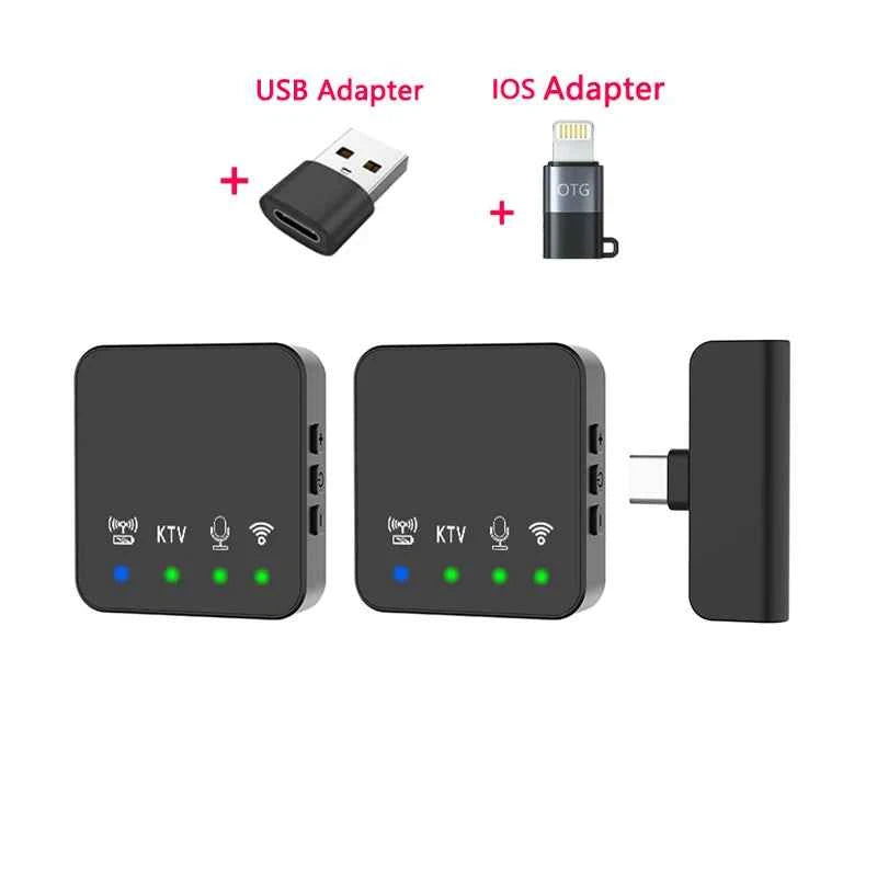 Wireless Lavalier Microphone Portable Audio Video Recording Mini Mic for iPhone Android Phone Outdoor Live Broadcast K Song Mic