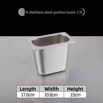 Stainl Steel Rectangular Covered Small Seasoning Box Food Container Thermal Rectangular Basin for Restaurant Kitchen - AMULET RING STORE