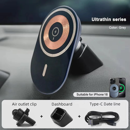 15W Magnetic Wireless Car Charger Mount Adsorbable Phone For iPhone 15 14 13 Pro Max adsorption Fast Wireless Charging Holder