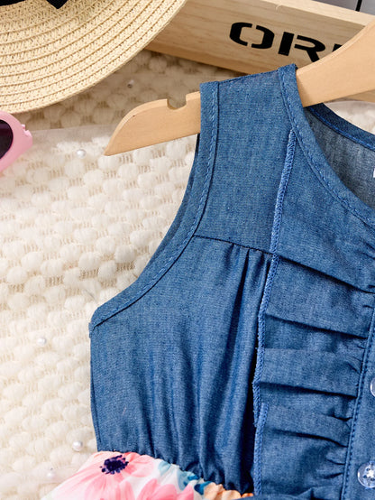 New Kids Girl Dress Summer Floral with Bow Fashion White Vestidos Short Sleeve Children Clothing Outfits Casual Printed  Dresses