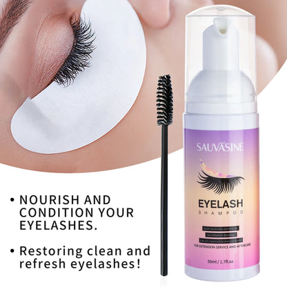 5/10PCS 50ML Eyelash Extension Shampoo Foam Mousse Kit Fast Makeup Glue Removal Foam Set Deeply Cleaning With Brush For Women - AMULET RING STORE