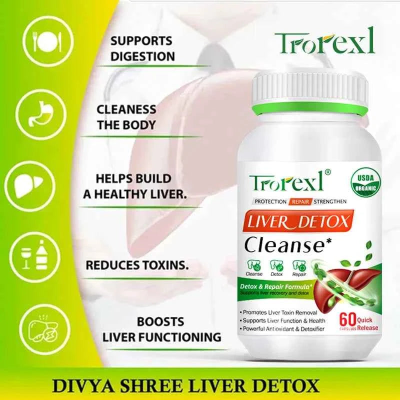Liver Cleansing Detox Capsules Health Liver Support Colon Cleansing Repair Pills Prevent Cirrhosis Fatty Liver, Natural Herbal