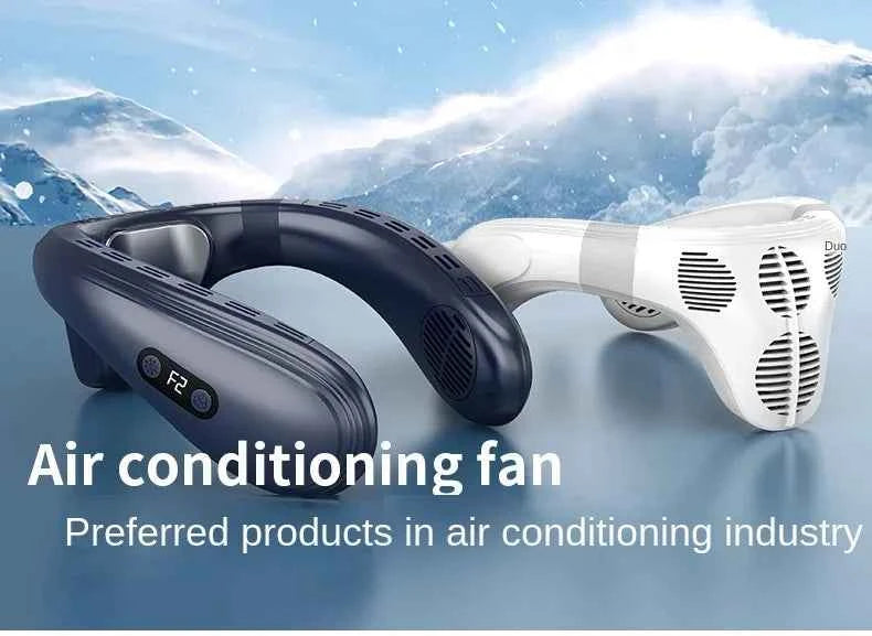 2024 New Neck Air Conditioner Portable Neck Fan Rechargeable Semiconductor Cooling Bladeless Fan Wearable Cooler multi purpose