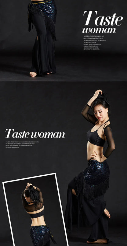 Wholesale Cheap Sexy Women Girls Sequin Triangle Shawl Hip Shawl Belly Dance Belts - AMULET RING STORE